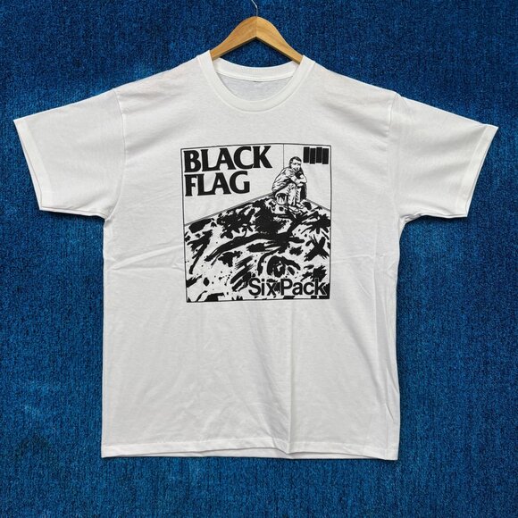 Black Flag Six Pack EP Album Cover Hardcore Punk Band Tee XL - Picture 1 of 4